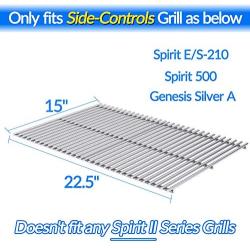 X Home 15 Inch Heavy Stainless Grill Grate for Weber Genesis Silver A, Spirit 200 Series with Side-Control, Spirit 500, Universal for Weber 65904, 7521 7522,7523