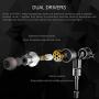 Earphones with Mic Wired Dual Drivers Heavy Bass Metal in-Ear Earbuds Balanced Armature Dynamic Hybrid TIMMKOO Headphones(Black)