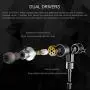 Earphones with Mic Wired Dual Drivers Heavy Bass Metal in-Ear Earbuds Balanced Armature Dynamic Hybrid TIMMKOO Headphones(Black)