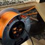 Masterplug Heavy Duty Metal Cord Reel with 4-120V 15amp Integrated Outlets and 12 Gauge High Visibility Cord (50ft)