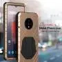 Cresee Oneplus 7T Case, Gorilla Glass Armor Aluminum Alloy Metal Cover Case,Rubber Bumper Military Shockproof Heavy Duty Protection Case for Oneplus 7T (Gold)