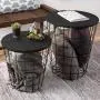 Lavish Home Nesting End Tables with Storage (Black) Lavish Home Nesting End Tables with Storage (Black)