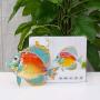 Liffy Metal Fish Wall Decor Bathroom Glass Art Orange Hanging Garden Decorations for Patio, Pool or Porch