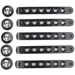 HOZAN 5pcs Black Door Handle Insert with Skull Push Button Cover Trim Compatible with Jeep Wrangler JK Unlimited 2007-2017
