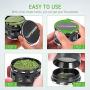 VIVOSUN 2.5'' 4 Pieces Herb Grinder Black Aluminium Spice Grinder with Pollen Scraper