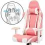 Gtracing Gaming Chair Racing Office Computer Ergonomic Video Game Chair Backrest and Seat Height Adjustable Swivel Recliner with Headrest and Lumbar Pillow Esports Chair (Pink)