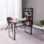 Writing Computer Desk Modern Simple Study Desk Industrial Style Folding Laptop Table for Home Office Notebook Desk Black