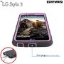 COVRWARE Iron Tank case Compatible with LG Stylo 3 / Stylo 3 Plus Built-in Screen Protector Heavy Duty Full-Body Rugged Holster Armor Cover Brushed Metal Texture Design Belt Clip Kickstand, Purple