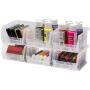 Akro-Mils 08212RED 30210 AkroBins Plastic Storage Bin Hanging Stacking Containers, (5-Inch x 4-Inch x 3-Inch), Pack of 6, Red