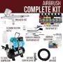 Master Airbrush Cool Runner II Dual Fan Air Tank Compressor System Kit with Professional G233 Gravity Airbrush Kit with 3 Tips, 12 Createx Wicked Colors Acrylic Paint Artist Set, Airbrush Cleaning Kit Master Airbrush Cool Runner II Dual Fan Air Tank Compressor System Kit with Professional G233 Gravity Airbrush Kit with 3 Tips, 12 Createx Wicked Colors Acrylic Paint Artist Set, Airbrush Cleaning Kit
