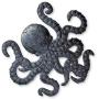 Octopus Metal Wall Art, Sea Life Ocean Decor, Beach Themed Artwork, Decorative Figurines 14 in. x 15 in.