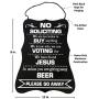 KCC Industries Heavy Duty Metal No Soliciting Sign 12'' x 8'' - Funny Please Go Away | Drilled Holes + Hanging Rope