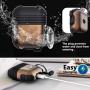 HALLEAST 7-in-1 Accessories Compatible AirPods Case 2019 Carrying Silicone Cover Anti-Lost Strap Shock Resistant Metal Hard Case Compatible Apple AirPod 2 & 1, Not for Wireless Charging, Sunset
