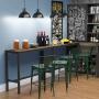 Teraves Bar Table with Solid Metal Frame,Counter Height Table Kitchen Bar Table for Dining Room,Living Room (47.24'', Black Oak)
