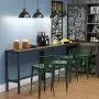 Teraves Bar Table with Solid Metal Frame,Counter Height Table Kitchen Bar Table for Dining Room,Living Room (47.24'', Black Oak)
