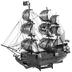 Fascinations Metal Earth ICONX Black Pearl Ship Black Version 3D Metal Model Kit