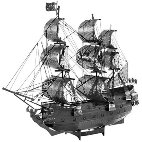 Fascinations Metal Earth ICONX Black Pearl Ship Black Version 3D Metal Model Kit