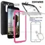 COVRWARE Iron Tank Series Case for LG K20 Plus /K20 V/Harmony/Grace 4G /K10 (2017) Built-in [Screen Protector] Heavy Duty Full-Body Holster Armor [Brushed Metal Texture] Case [Belt Clip], Pink