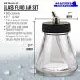 Master Airbrush (Pack of 10) TB-010 Empty 2.7-Ounce (80cc) Glass Jar Bottles with 30° Down Angle Adaptor Lid Assembly - Fits Dual-Action Siphon Feed Airbrushes, Use with Master, Badger, Paasche, Iwata Master Airbrush (Pack of 10) TB-010 Empty 2.7-Ounce (80cc) Glass Jar Bottles with 30° Down Angle Adaptor Lid Assembly - Fits Dual-Action Siphon Feed Airbrushes, Use with Master, Badger, Paasche, Iwata