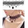 Trasfit 10 Pieces Lace Choker Necklace for Women Girls, Black Classic Velvet Stretch Punk Gothic Tattoo Lace (Style #1)