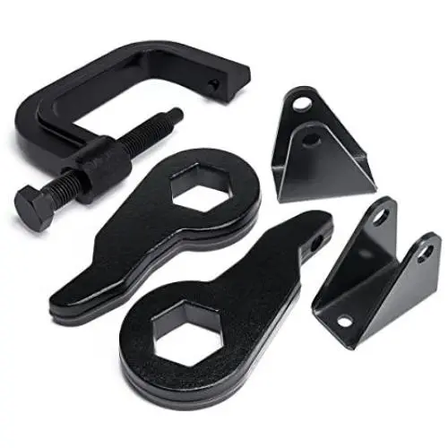 Heavy Metal Suspensions - Fits K2500 K3500 Leveling Kit Adjustable 1 to 3 Inch Front End Torsion Bar Lift Keys with Shock Extenders and Unloading Tool Heavy Metal Suspensions - Fits K2500 K3500 Leveling Kit Adjustable 1 to 3 Inch Front End Torsion Bar Lift Keys with Shock Extenders and Unloading Tool