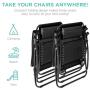 Best Choice Products Set of 2 Adjustable Steel Mesh Zero Gravity Lounge Chair Recliners w/Pillows and Cup Holder Trays, Black