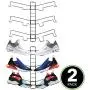 mDesign Modern Metal Shoe Organizer Display & Storage Shelf Rack - Adjustable Shelves Hang & Store Kicks, Running, Basketball, Tennis Shoes - 3 Tier, Each Wall Mount Unit Holds 6 Shoes, 2 Pack, Gray mDesign Modern Metal Shoe Organizer Display & Storage Shelf Rack - Adjustable Shelves Hang & Store Kicks, Running, Basketball, Tennis Shoes - 3 Tier, Each Wall Mount Unit Holds 6 Shoes, 2 Pack, Gray