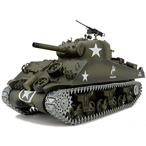 Modified TK6.0 Edition 1/16 2.4ghz Remote Control US M4A3 Sherman Tank Model(360-Degree Rotating Turret)(Steel Gear Gearbox)(3800mah Battery)(Metal Tracks &Sprocket Wheel & Idle Wheel)