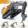 VOLVO RC Excavator Remote Control Excavator 17 Channel 1/16 Scale Digger with 2 Batteries Remote Controlled Construction Car Truck 2.4Ghz Tractor Vehicles Toy with Lights and Sounds for Kids