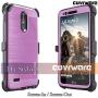 COVRWARE Iron Tank case Compatible with LG Stylo 3 / Stylo 3 Plus Built-in Screen Protector Heavy Duty Full-Body Rugged Holster Armor Cover Brushed Metal Texture Design Belt Clip Kickstand, Purple