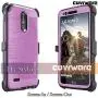 COVRWARE Iron Tank case Compatible with LG Stylo 3 / Stylo 3 Plus Built-in Screen Protector Heavy Duty Full-Body Rugged Holster Armor Cover Brushed Metal Texture Design Belt Clip Kickstand, Purple