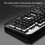 Rechargeable Wireless Keyboard and Mouse Combo, Ergonomic Metal Panel Keyboard with LED Backlight, 4-Color LED Backlight Optical Mice with Side Button, Easy to Clean, Anti-wear, for Office and Games