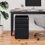 DEVAISE 3 Drawer Mobile File Cabinet with Lock, Under Desk Metal Filing Cabinet for Legal/Letter/A4 File, Fully Assembled Except Wheels, Black DEVAISE 3 Drawer Mobile File Cabinet with Lock, Under Desk Metal Filing Cabinet for Legal/Letter/A4 File, Fully Assembled Except Wheels, Black