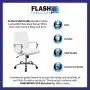 Flash Furniture Mid-Back White LeatherSoft Executive Swivel Office Chair with Chrome Base and Arms