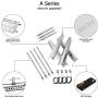Hisencn A Series Grill Parts Kit for Charbroil Advantage Series 4 Burner 463240015, 463240115, 463343015, 463344015 Gas Grill, 304 Stainless Burner, Heat Plate, Carryover Tube Replacement Parts