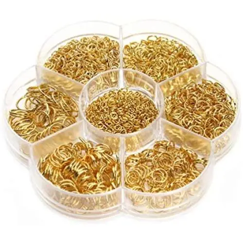 NARAMAX 1450PCS/Box Metal Open Jump Rings Connecters Stainless Steel Circle Single Ring for Necklace Brcelet Choker Pendant Jewelry DIY Making(3mm 4mm 5mm 6mm 7mm 8mm 10mm)(Gold) NARAMAX 1450PCS/Box Metal Open Jump Rings Connecters Stainless Steel Circle Single Ring for Necklace Brcelet Choker Pendant Jewelry DIY Making(3mm 4mm 5mm 6mm 7mm 8mm 10mm)(Gold)
