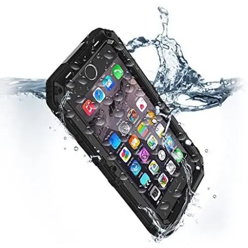 Compatible iPhone 8 Plus Case, Waterproof Phone Case for iPhone 7 Plus with Stand, Shockproof Military Grade Heavy Duty Silicone with Screen Protector Full Body Rugged Armor Metal Cover for Apple
