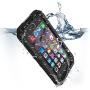 Compatible iPhone 8 Case, SE 2020 Waterproof Phone Case for iPhone 7 with Stand, Shockproof Military Grade Heavy Duty Silicone with Screen Protector Full Body Rugged Armor Metal Cover for Apple Black