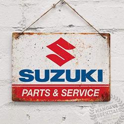 Tin Sign Suzuki Parts and Service 8x12 Inch Metal Tin Sign Decoration Iron Painting Metal Decorative Wall Art