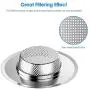 Helect 3-Pack Kitchen Sink Strainer Stainless Steel Drain Filter Strainer with Large Wide Rim 4.5'' for Kitchen Sinks