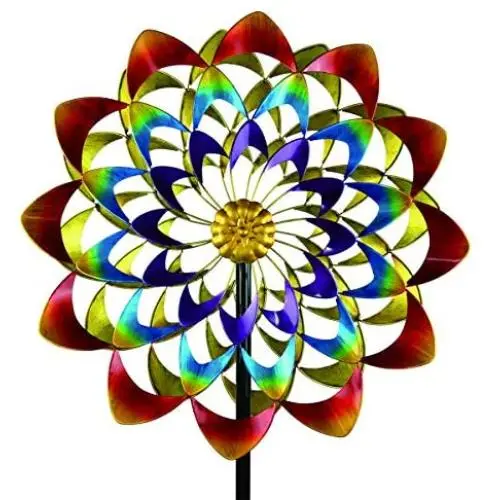 3D Kinetic Wind Spinners with Stable Stake Metal Garden Spinner with Reflective Painting Unique Lawn Ornament Wind Mill for Outdoor Yard Lawn Garden Decorations 3D Kinetic Wind Spinners with Stable Stake Metal Garden Spinner with Reflective Painting Unique Lawn Ornament Wind Mill for Outdoor Yard Lawn Garden Decorations