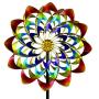 3D Kinetic Wind Spinners with Stable Stake Metal Garden Spinner with Reflective Painting Unique Lawn Ornament Wind Mill for Outdoor Yard Lawn Garden Decorations