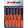 RevMark Bright Series Industrial Marker - 6 Pack - Made in USA - Replaces paint marker for metal, pipe, pvc - ORANGE