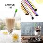 Smoothie Boba Straws Thick Reusable Metal Straws Angled Tips Fat Wide Milkshake Jumbo Bubble Tea Stainless Steel Straw Bulk With Travel Case Carry Bag Silicone Tips Cleaner Brush 12mm 0.5 In 4 Pack