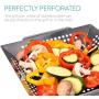 Navaris Stainless Steel Grill Basket - Large BBQ Grilling Pan Heavy Duty Wok Barbecue Tray (13.8 x 11.8 x 2.4 inches) for Roasted Vegetables and Fish