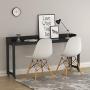 Tribesigns Overbed Table with Wheels, Unadjustable Queen Size Mobile Desk with Heavy-Duty Metal Legs, Height Cant Adjust (Black)