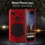 Feitenn Google Pixel 3A XL Case, Pixel 3A XL Case Heavy Duty, Gorilla Glass Armor Aluminum Alloy Metal Cover Bumper Military Shockproof Hard Defender Men Gift for Google Pixel 3A XL - Red