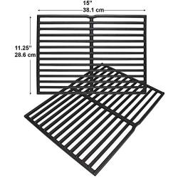 DcYourHome 7522 Cast Iron Grill Grates for Weber Genesis Silver A Spirit 210 Spirit e210 Spirit 500 Parts, 15 Inch Cooking Grates for Charbroil 463353505 463360306