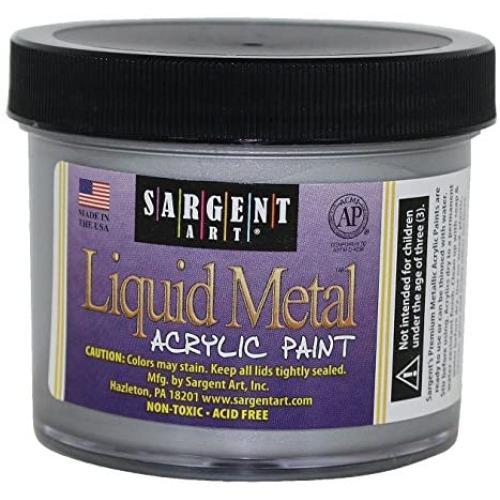 Sargent Art 22-1282 4-Ounce Liquid Metal Acrylic Paint, Silver