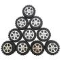 EUDAX 50pcs Plastic Roll 2mm Dia Shaft Toys Wheel and 25Pcs STEM Shaft Round Rod Axles for DIY Toy RC Car Truck Boat Helicopter Model Part